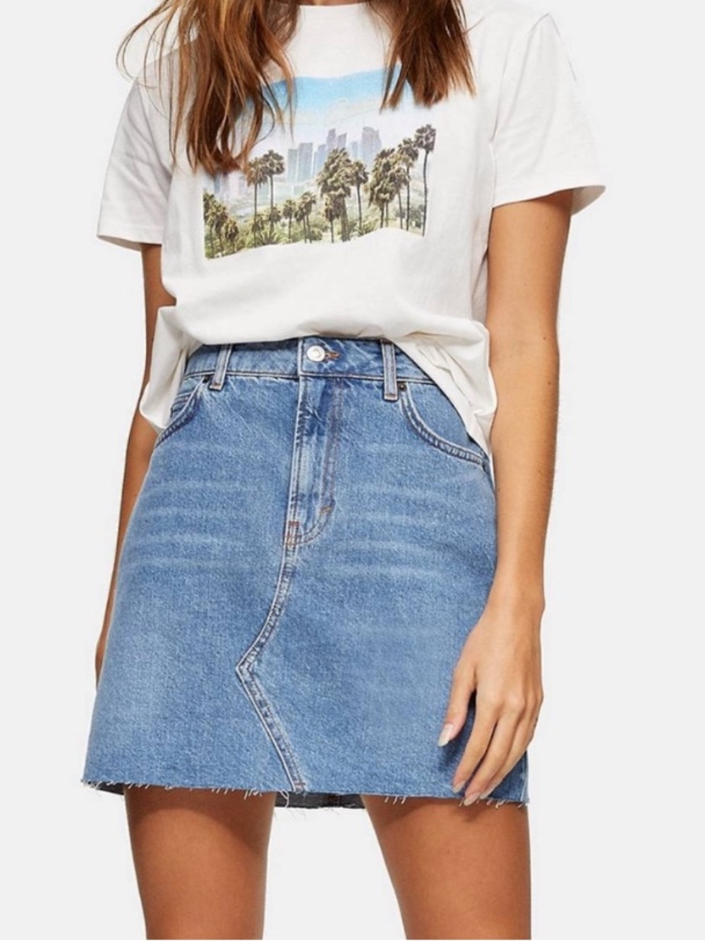 NWT Topshop Denim Mini Skirt Size 12